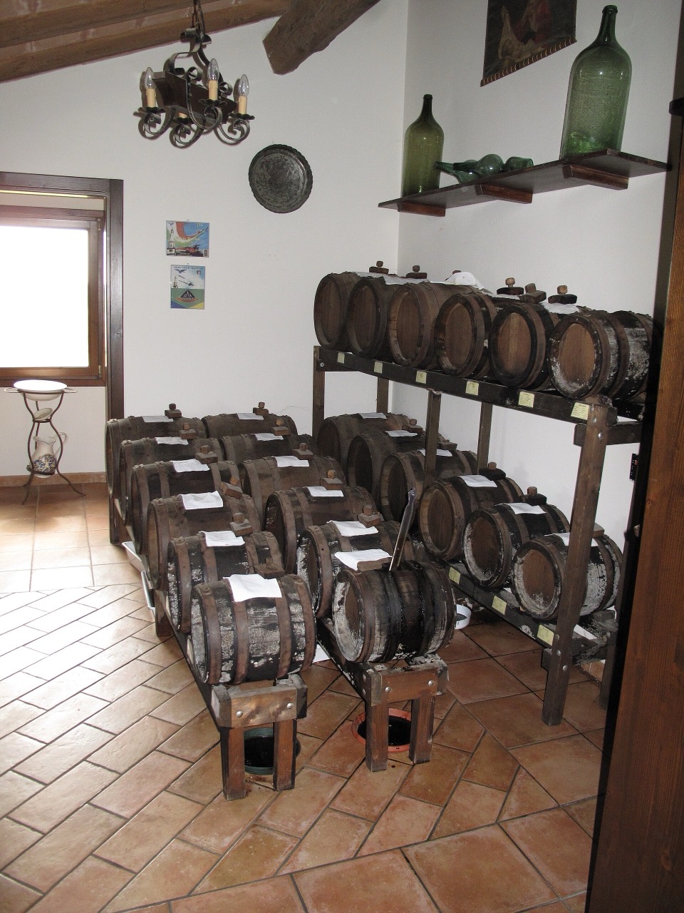Barrels of balsamic vinegar in a Modena acetaia