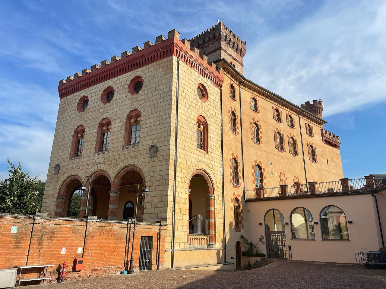 Castle of Barolo above the vineyards