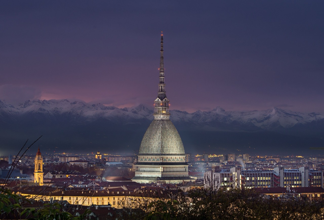 The Mole Antonelliana of Turin at dusk